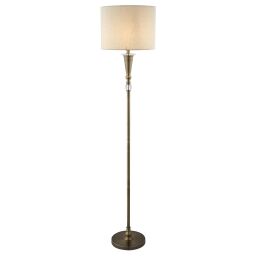 EU1012AB Oscar Lampa podłogowa - antyczny mosiądz & Linen Shade Searchlight