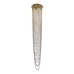10883-5SB Swoop 5LT Pendant, Satin Brass & Clear Crystal Searchlight
