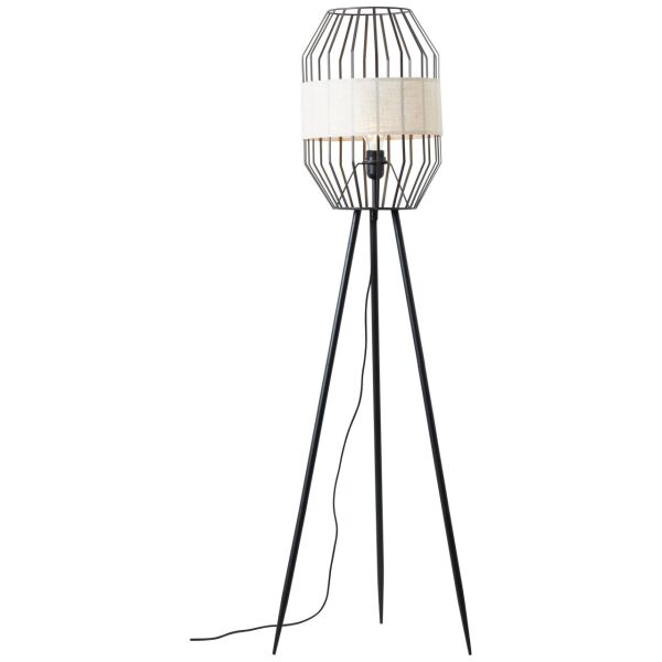 93132/76 Stok Lampa stojąca dreibeinig czarny/naturalna Brilliant