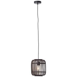 93777/76 Lampa wisząca Woodrow 1-płomień 21 cm drewno ciemne / czarne