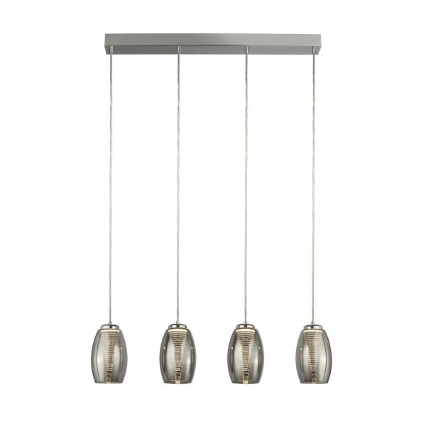 97292-4SM Cyclone 4Lt Bar Lampa wisząca - Chrome & Smoked szkło Searchlight