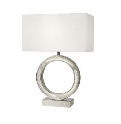 EU8971CC Alaska Lampa stołowa - Chrome & szkło Led Base & Fabric Shade Searchlight