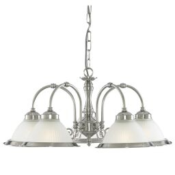 1045-5 American Diner 5Lt Lampa wisząca - satyna srebrny & Acid szkło Searchlight
