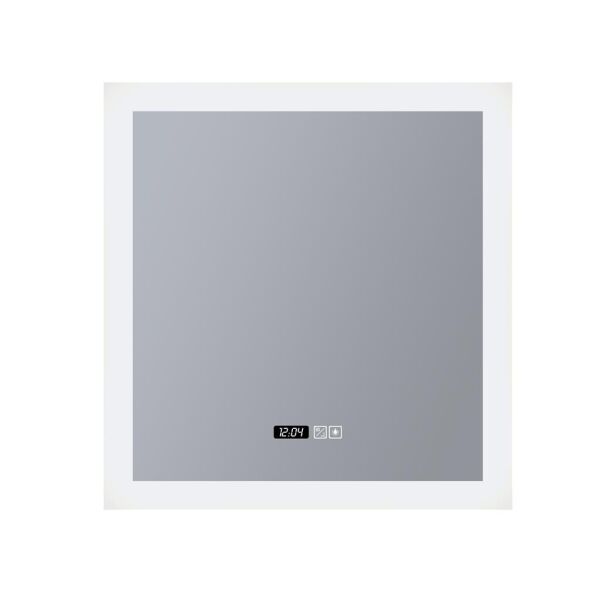 97321 Square Bathroom Mirror - Digital Clock, Demister Searchlight