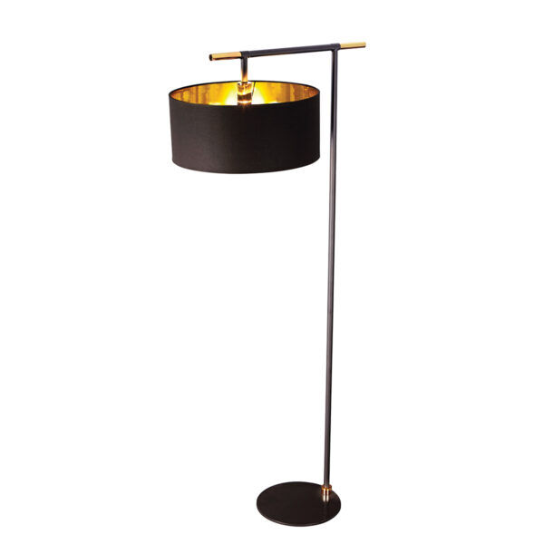 BALANCE-FL-BKPB Lampa podłogowa Balance – 1 źródło światła – Czarna / Polerowany mosiądz Elstead - Mega RABATY w koszyku %