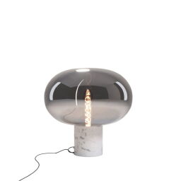 T0055 Lampa Stołowa Moonstone Smoke Glass + White Marble Maxlight 