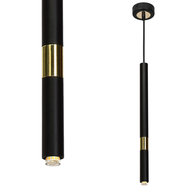 MLP6333 Lampa wisząca MONZA BLACK / GOLD 1xG9 8W Milagro od ręki