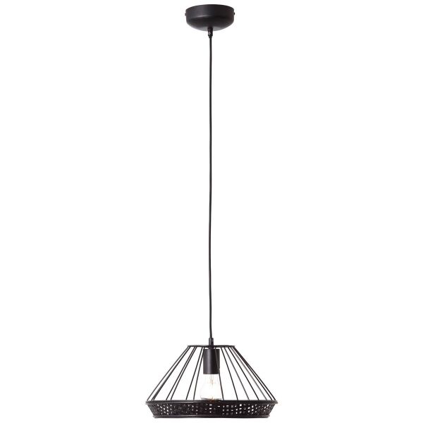99264/06 Lampa wisząca Tory 1-płomień czarny mat / rattan