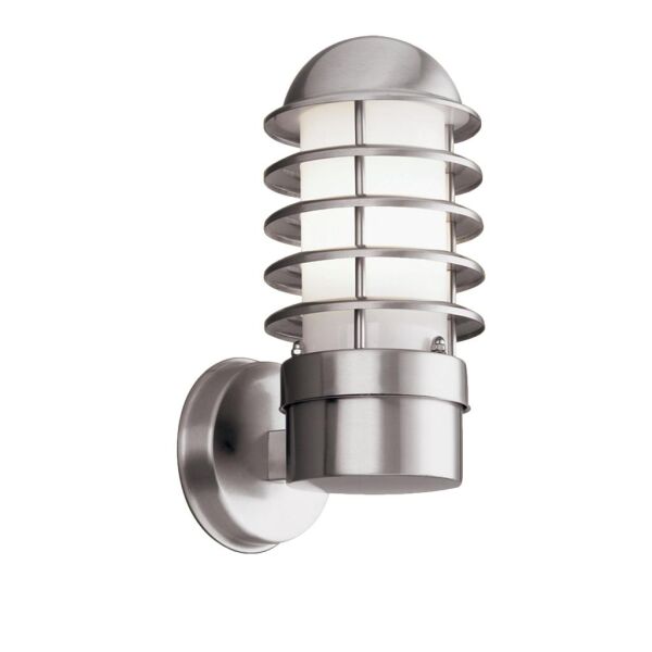 51 Louvre zewnętrzny Kinkiet-Stainless Steel & biały Shade,IP44 Searchlight