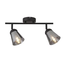 61170-2SM Mega 2Lt reflektorek - czarny Metal With Smoked szkło Searchlight