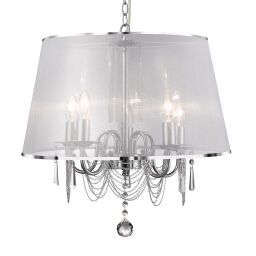 1485-5CC Venetian 5Lt Lampa wisząca - Chrome, Voile Shade & kryształ szkło Searchlight