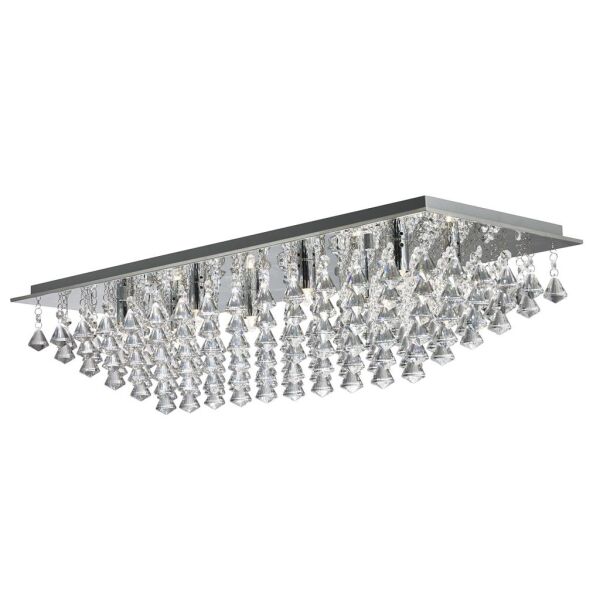 7828-8CC Hanna 8Lt Flush Lampa sufitowa - Chrome & Clear kryształ Searchlight