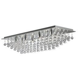 7828-8CC Hanna 8Lt Flush Lampa sufitowa - Chrome & Clear kryształ Searchlight