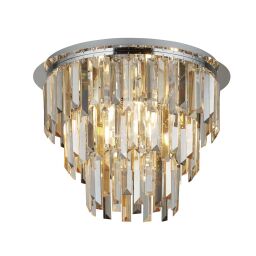 1225-5CC Clarissa 5Lt Flush Lampa sufitowa - Chrome & szkło Prisms Searchlight