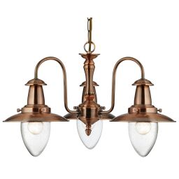 5333-3CU Fisherman II 3Lt Lampa wisząca - miedź & szkło Shade Searchlight