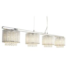 7094-4CC Elise II 4Lt Bar - Chrome, kryształ Drops, Aluminium Tubes Searchlight