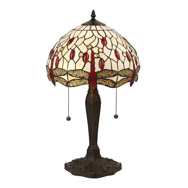 64086 Tiffany Dragonfly beige 2lt lampa stołowa Interiors1900 - MEGA rabaty w koszyku %