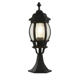 7172 Bel Aire Outdoor Post 500mm, Black with Clear Glass Searchlight