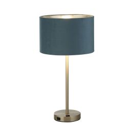 EU58911TE Finn USB Teal Velvet Table Lamp Searchlight