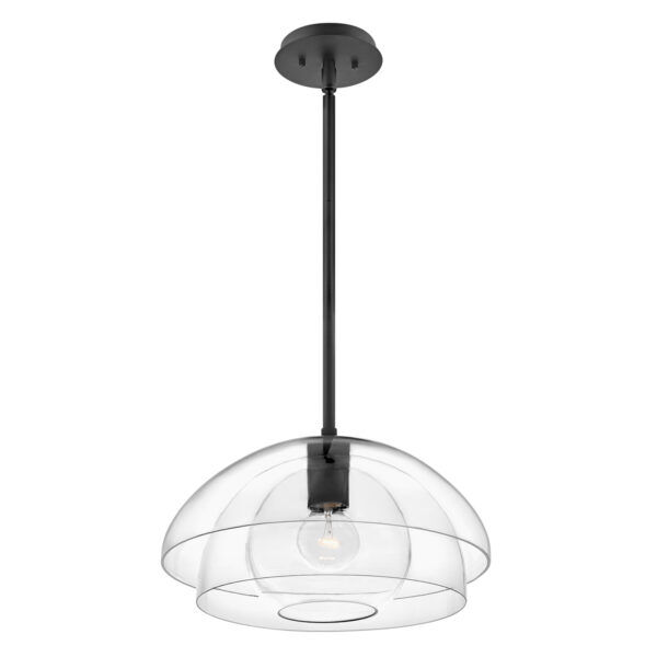 QN-LOTUS-P-BLK Lampa wisząca / Półplafon Lotus – 1 źródło światła – Czarna Elstead - Mega RABATY w koszyku %
