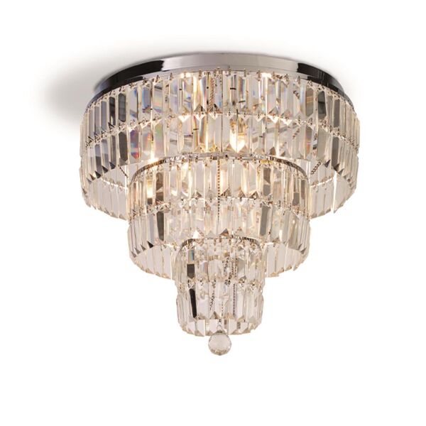 61321-6CC Empire 6Lt Lampa sufitowa - Chrome & Clear szkło, IP44 Searchlight
