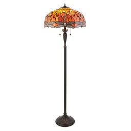 64070 Tiffany Dragonfly flame 2lt lampa stojąca Interiors1900 - MEGA rabaty w koszyku %