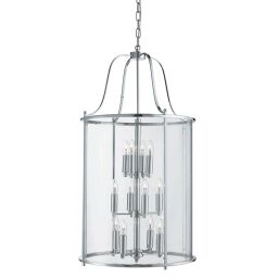 30612-12CC Lantern Grande 12Lt Lampa wisząca - Chrome & Clear szkło Searchlight