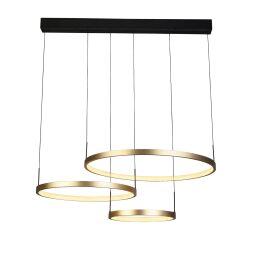 20227-3GO Grace 3 Ring Pendant - Black & Gold Metal Searchlight
