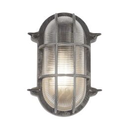 61402BS Bulkhead zewnętrzny Light - czarny srebrny Aluminium, IP44 Searchlight