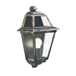 1523 New Orleans zewnętrzny Kinkiet - czarny złoty, szkło, IP44 Searchlight