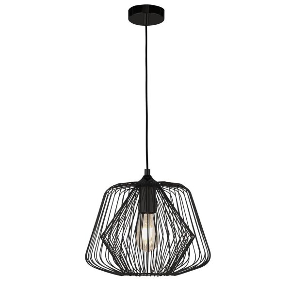 0211BK Bell Cage Lampa wisząca - czarny Metal Searchlight