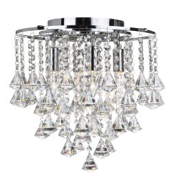 3494-4CC Dorchester 5Lt Ceiling Flush - Chrome & kryształ Searchlight