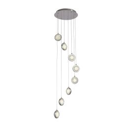 28701-8CC Quartz 8Lt Multi-Drop Lampa wisząca- Bubble szkło With Detail Rim Searchlight