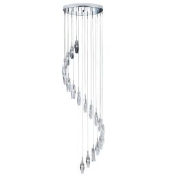 888-20 Sculptured Ice 9Lt Multi-Drop Lampa wisząca - Chrome & Clear szkło Searchlight
