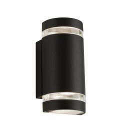 2002-2BK-LED Sheffield LED 2Lt zewnętrzny Light-czarny & Clear Diffuser, IP44 Searchlight