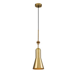ETOILE-P-M-AB Średnia lampa wisząca Etoile – 1 źródło światła – Postarzany mosiądz / Płatkiota Elstead - Mega RABATY w koszyku %