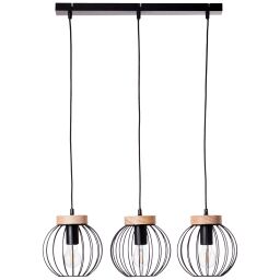 99236/76 Lampa wisząca Sorana 3-płomieniowa w kolorze czarnym / drewna