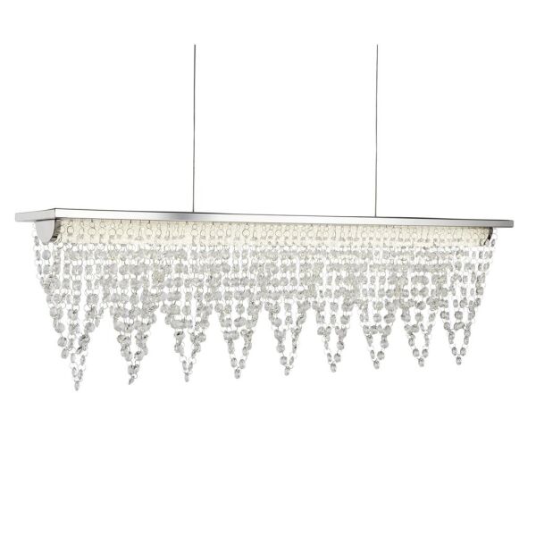8857CC Drape LED Ceiling Bar Lampa wisząca - Chrome & kryształ Waterfall Searchlight