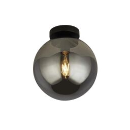 1032-1SM Amsterdam Flush Lampa sufitowa - czarny Metal & Smoked szkło Searchlight