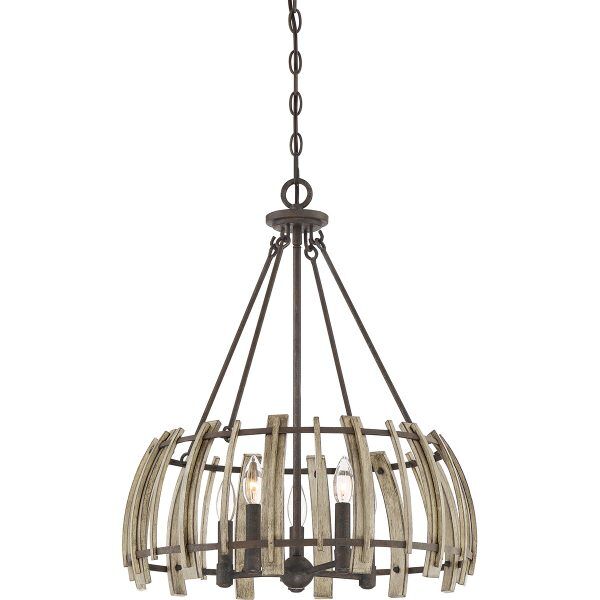 QZ-WOOD-HOLLOW-5P Wood Hollow 5 Light lampa wisząca Elstead - Mega RABATY w koszyku %