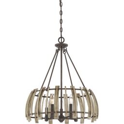 QZ-WOOD-HOLLOW-5P Wood Hollow 5 Light lampa wisząca Elstead - Mega RABATY w koszyku %