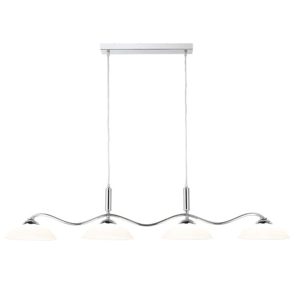 6184-4CC Alexis 4Lt LED Bar Lampa wisząca - Chrome & szkło opal Searchlight