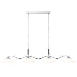 6184-4CC Alexis 4Lt LED Bar Lampa wisząca - Chrome & szkło opal Searchlight