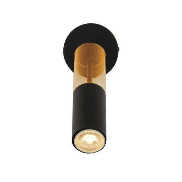 82122-1BK Merrygold Wall Light - Black Metal & Amber Acrylic Searchlight