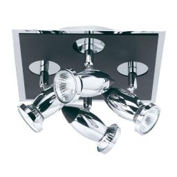 7494 Comet 4Lt Square reflektorek - Matt czarny & Polished Chrome Searchlight