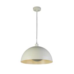 35410CR Mars 1LT Pendant, Matt Cream Metal  & Cream Inner 25cm Searchlight