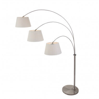 Lampa łukowa Gramineus 9954ST, abażur lniany biały