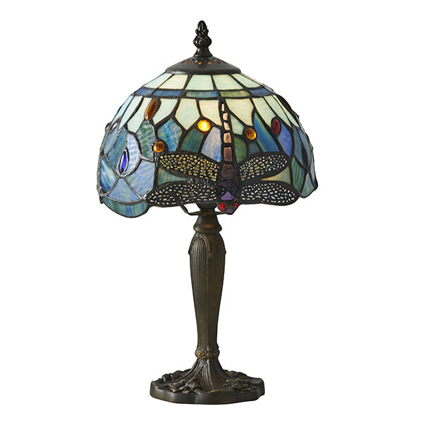 64088 Tiffany Dragonfly blue 1lt lampa stołowa Interiors1900 - rabaty 25% w koszyku