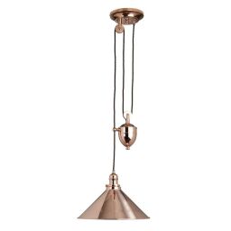PV-P-CPR lampa wisząca Provence 1 Light Rise and Fall – polerowana miedź Elstead - Mega RABATY w koszyku %