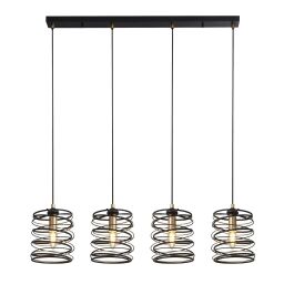 85583-4BGO Spring 4Lt Bar Lampa wisząca - czarny Metal & złoty Searchlight